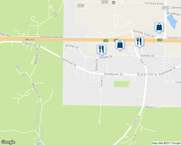 map of restaurants, bars, coffee shops, grocery stores, and more near 466 Eisenhower Street in Newburg