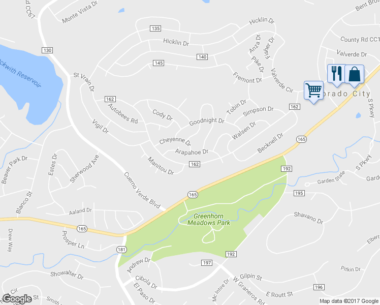 map of restaurants, bars, coffee shops, grocery stores, and more near Arapahoe Drive in Avondale