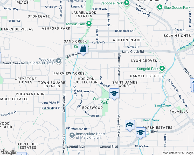 map of restaurants, bars, coffee shops, grocery stores, and more near 1162 Seabreeze Court in Brentwood