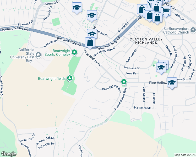 map of restaurants, bars, coffee shops, grocery stores, and more near 1169 Discovery Way in Concord