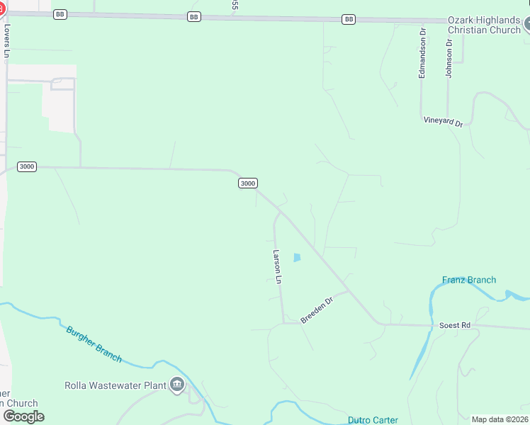 map of restaurants, bars, coffee shops, grocery stores, and more near 11072 County Road 3000 in Rolla