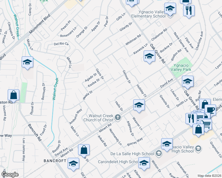 map of restaurants, bars, coffee shops, grocery stores, and more near 1740 Sargent Road in Concord