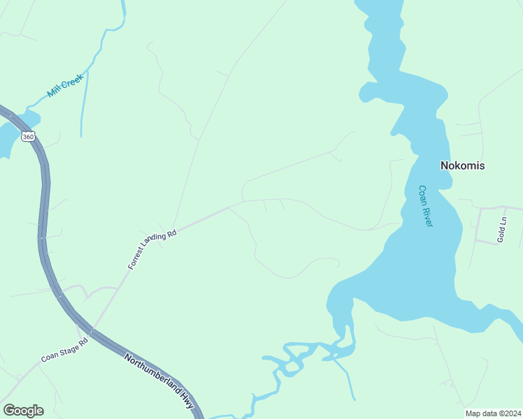map of restaurants, bars, coffee shops, grocery stores, and more near 726 Forrest Landing Road in Heathsville