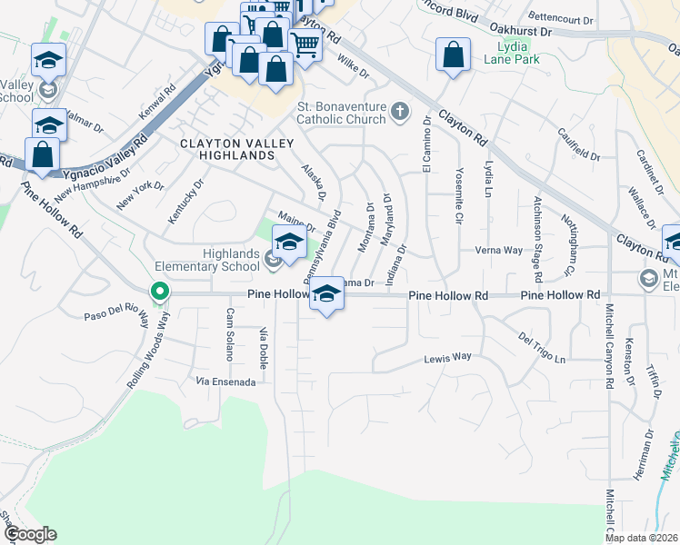 map of restaurants, bars, coffee shops, grocery stores, and more near 1337 Vermont Avenue in Concord