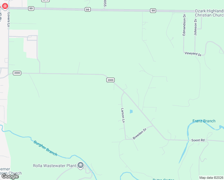 map of restaurants, bars, coffee shops, grocery stores, and more near 11072 County Road 3000 in Rolla