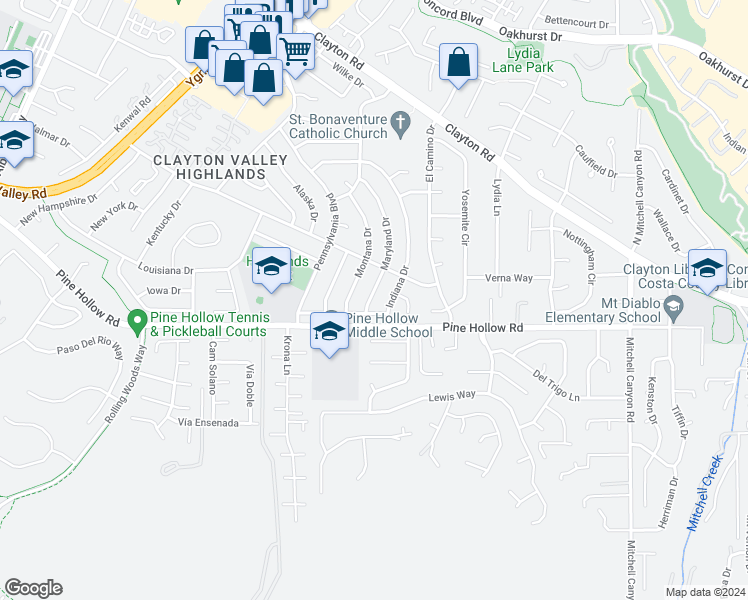 map of restaurants, bars, coffee shops, grocery stores, and more near 1339 Maryland Dr in Concord