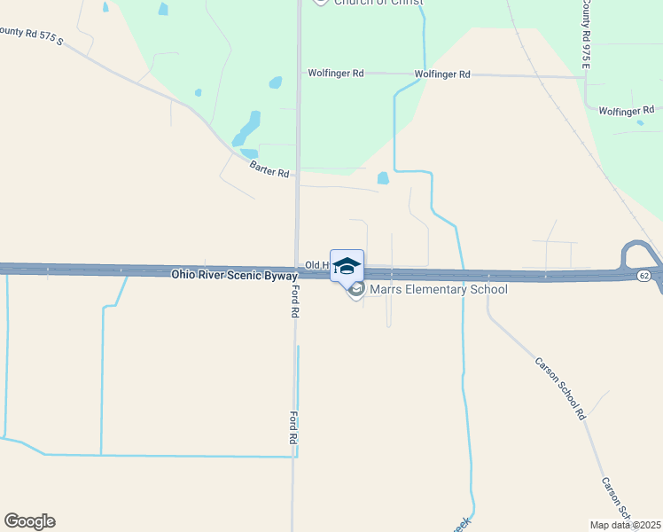 map of restaurants, bars, coffee shops, grocery stores, and more near 9201 Old Highway 62 East in Mount Vernon