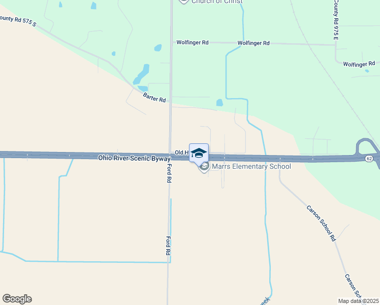 map of restaurants, bars, coffee shops, grocery stores, and more near 9201 Old Highway 62 East in Mount Vernon