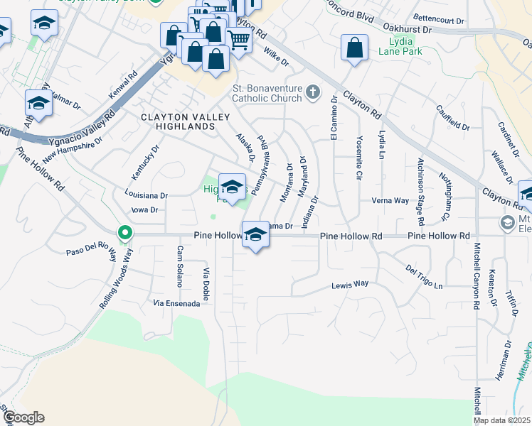 map of restaurants, bars, coffee shops, grocery stores, and more near 1335 Vermont Avenue in Concord