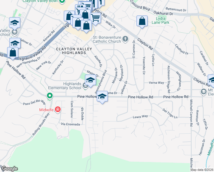 map of restaurants, bars, coffee shops, grocery stores, and more near 1337 Vermont Avenue in Concord