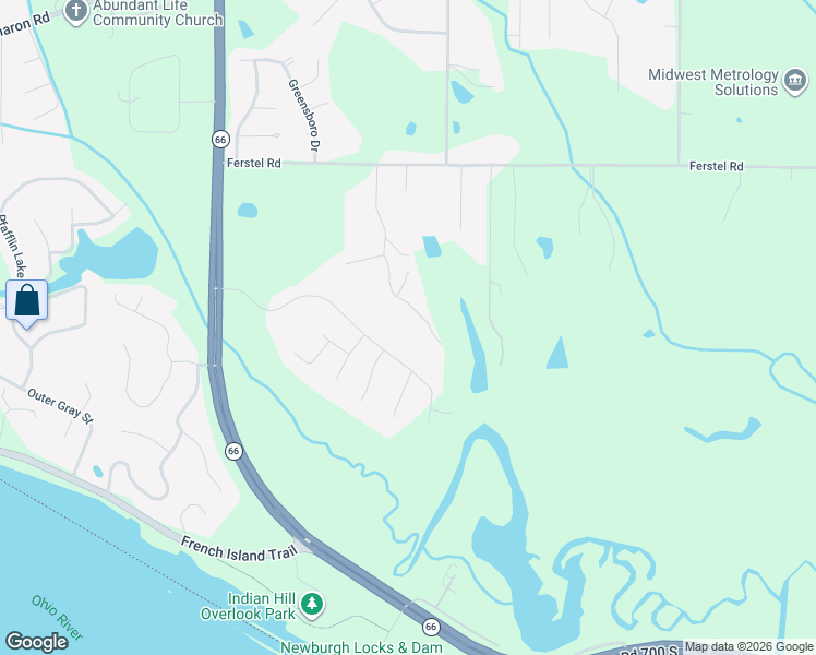 map of restaurants, bars, coffee shops, grocery stores, and more near 6177 Pembrooke Dr in Newburgh