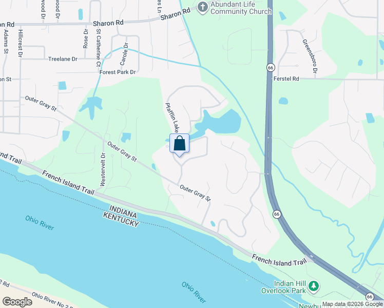 map of restaurants, bars, coffee shops, grocery stores, and more near 7366 Parkridge Road in Newburgh