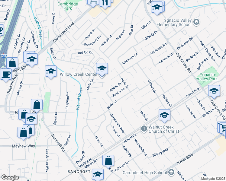 map of restaurants, bars, coffee shops, grocery stores, and more near 1666 Agadir Street in Concord