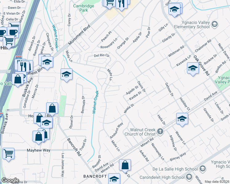 map of restaurants, bars, coffee shops, grocery stores, and more near 1448 Dumaine Street in Concord