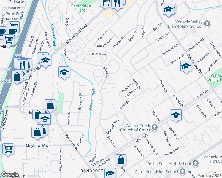 map of restaurants, bars, coffee shops, grocery stores, and more near 1448 Dumaine Street in Concord