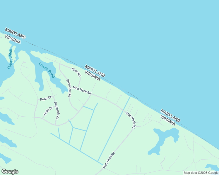 map of restaurants, bars, coffee shops, grocery stores, and more near 3258 Mob Neck Road in Heathsville