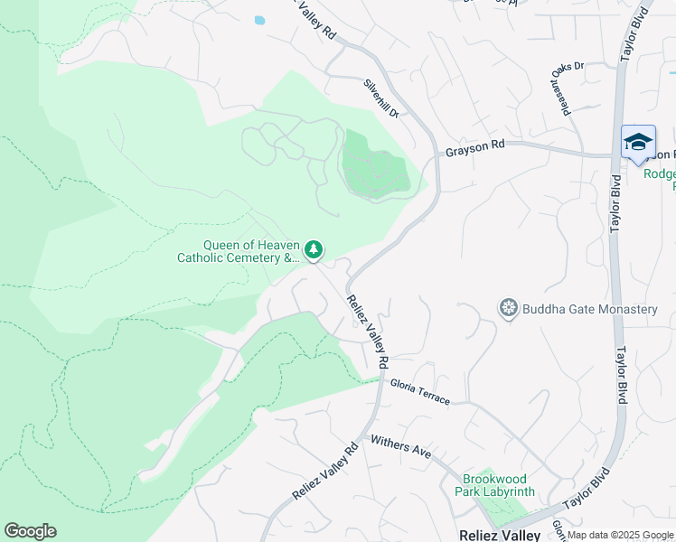map of restaurants, bars, coffee shops, grocery stores, and more near 30 Ariey Lane in Lafayette