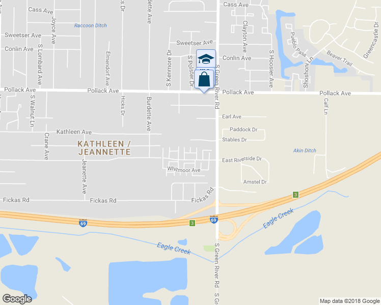 map of restaurants, bars, coffee shops, grocery stores, and more near 2532 Chatham Court in Evansville