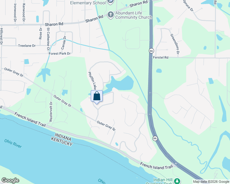 map of restaurants, bars, coffee shops, grocery stores, and more near 6200 Pfafflin Lake Boulevard in Newburgh