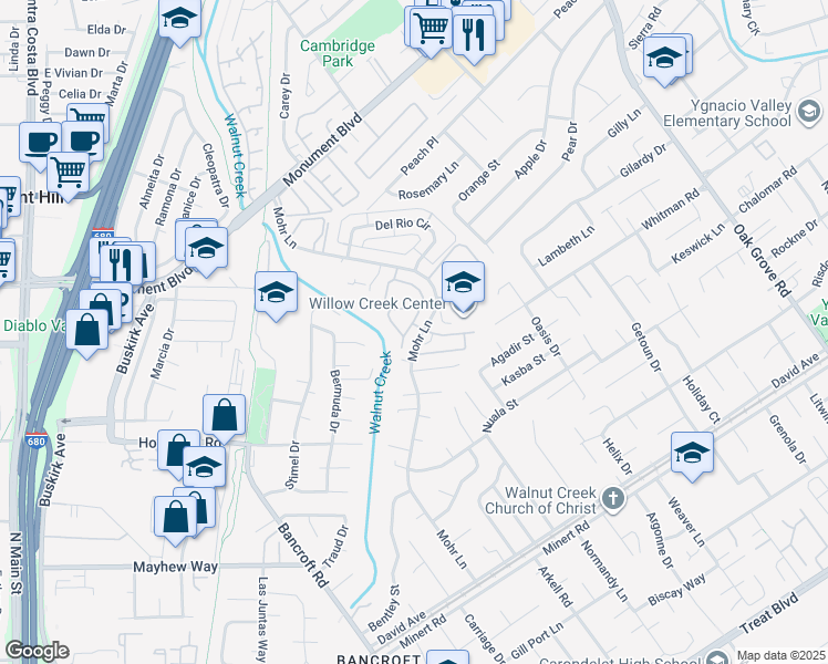 map of restaurants, bars, coffee shops, grocery stores, and more near in Concord