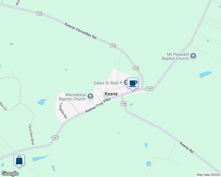 map of restaurants, bars, coffee shops, grocery stores, and more near 108 Keenesway Lane in Versailles