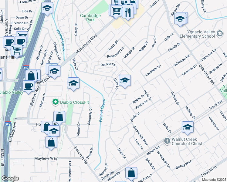 map of restaurants, bars, coffee shops, grocery stores, and more near 1401 Dupre Court in Concord