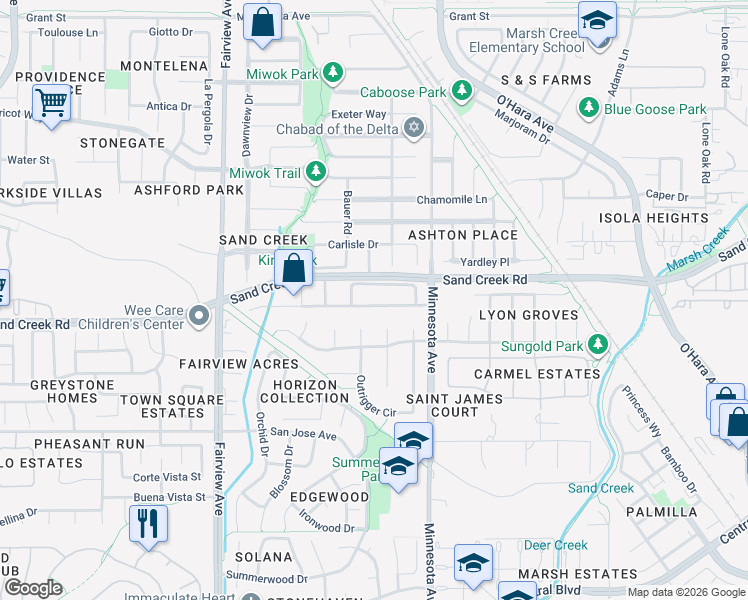 map of restaurants, bars, coffee shops, grocery stores, and more near in Brentwood