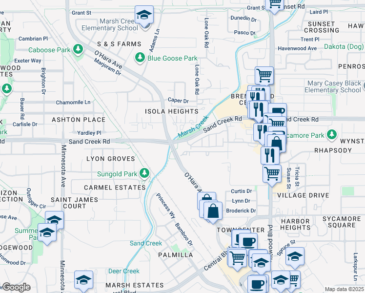 map of restaurants, bars, coffee shops, grocery stores, and more near 297 Washington Drive in Brentwood