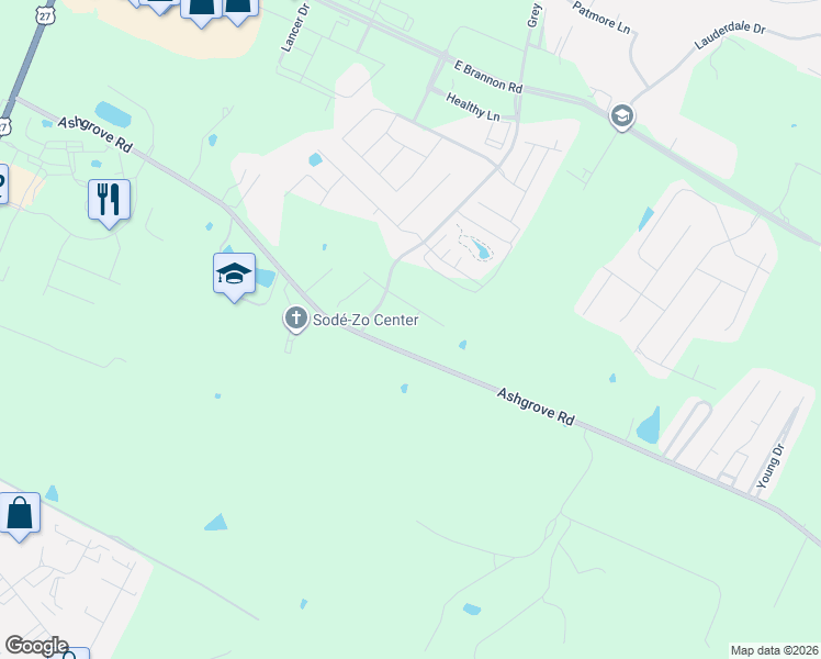 map of restaurants, bars, coffee shops, grocery stores, and more near 28-4042 Grey Oak Lane in Nicholasville