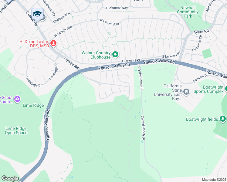 map of restaurants, bars, coffee shops, grocery stores, and more near 5269 South Montecito Drive in Concord