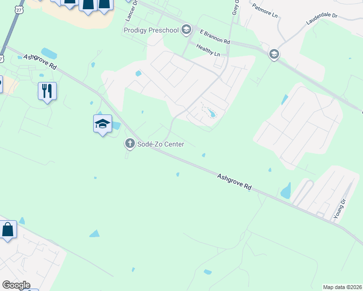 map of restaurants, bars, coffee shops, grocery stores, and more near 28-4042 Grey Oak Lane in Nicholasville