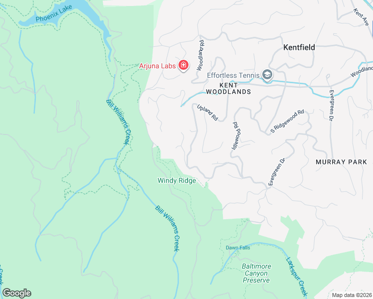 map of restaurants, bars, coffee shops, grocery stores, and more near 175 Upland Road in Kentfield