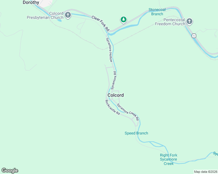 map of restaurants, bars, coffee shops, grocery stores, and more near 306 Rock Castle Road in Colcord