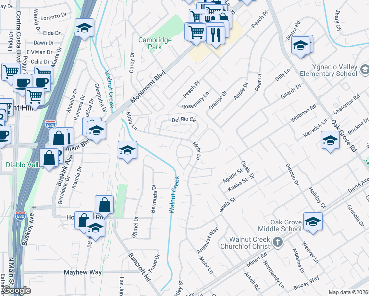 map of restaurants, bars, coffee shops, grocery stores, and more near 1059 Mohr Lane in Concord