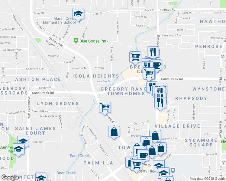 map of restaurants, bars, coffee shops, grocery stores, and more near 263 Washington Drive in Brentwood