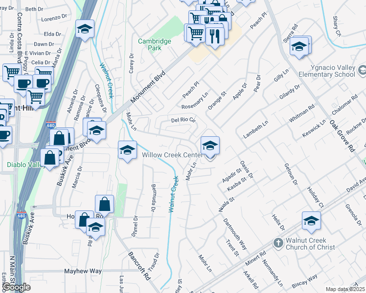 map of restaurants, bars, coffee shops, grocery stores, and more near 1059 Mohr Lane in Concord