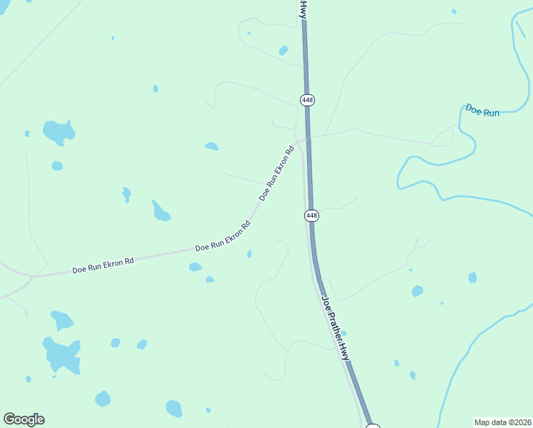 map of restaurants, bars, coffee shops, grocery stores, and more near Doe Run Ekron Road in Brandenburg