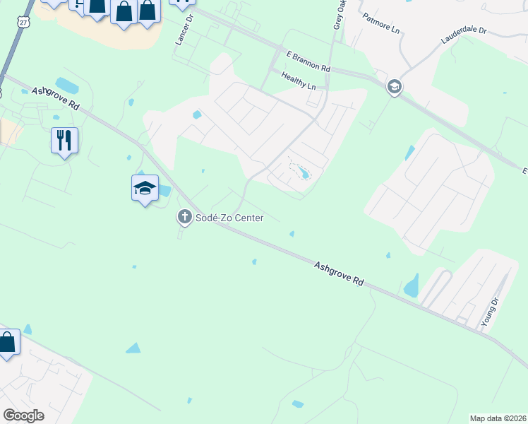 map of restaurants, bars, coffee shops, grocery stores, and more near 28-4042 Grey Oak Lane in Nicholasville
