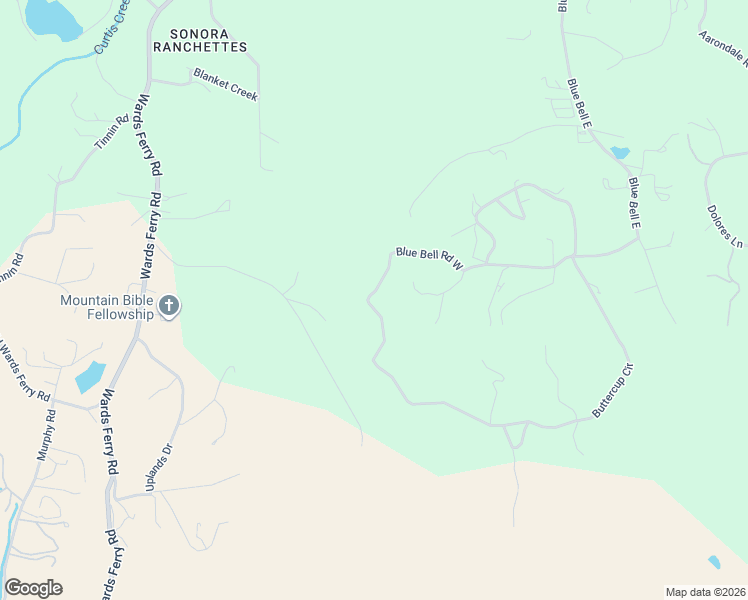 map of restaurants, bars, coffee shops, grocery stores, and more near 14870 Blue Bell Road West in Sonora