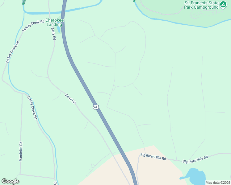 map of restaurants, bars, coffee shops, grocery stores, and more near 121 Big River Drive in Bonne Terre