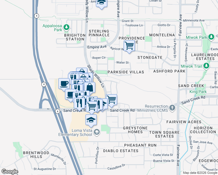 map of restaurants, bars, coffee shops, grocery stores, and more near 1962 Las Flores Drive in Brentwood