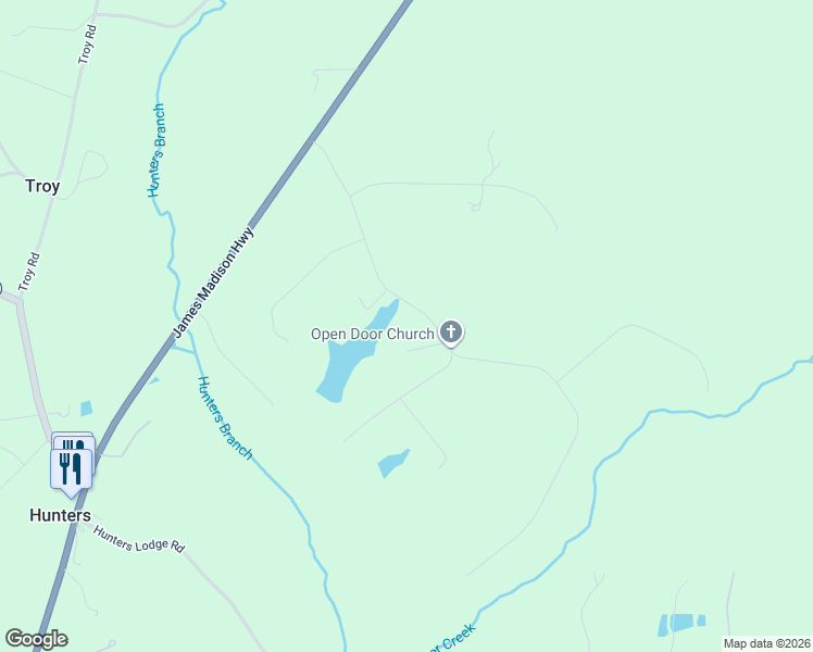 map of restaurants, bars, coffee shops, grocery stores, and more near 230-558 Lake Road in Fluvanna