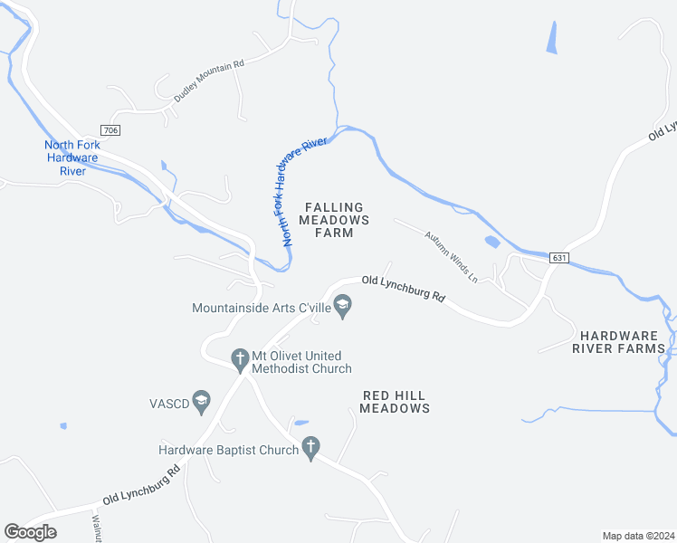 map of restaurants, bars, coffee shops, grocery stores, and more near 2390 Old Lynchburg Road in Charlottesville