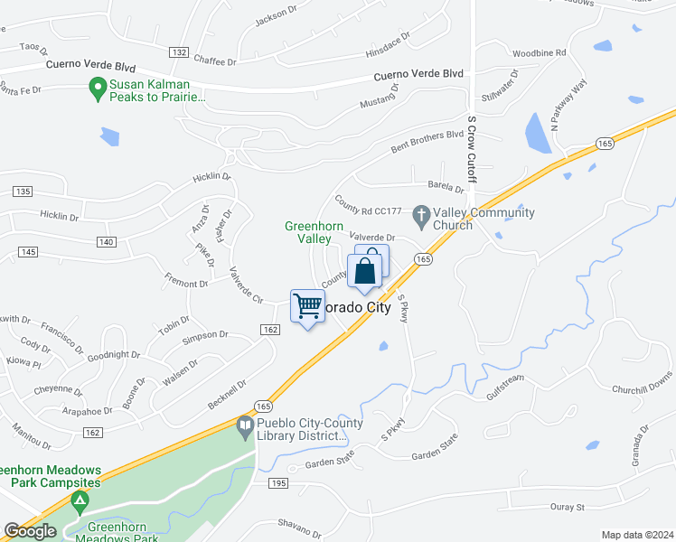 map of restaurants, bars, coffee shops, grocery stores, and more near 4403 Val Verde Court in Colorado City