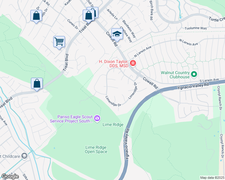 map of restaurants, bars, coffee shops, grocery stores, and more near 4416 Snowcloud Court in Concord