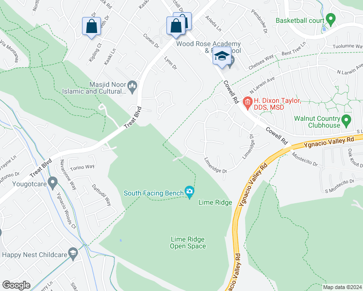 map of restaurants, bars, coffee shops, grocery stores, and more near 1133 Fair Weather Circle in Concord