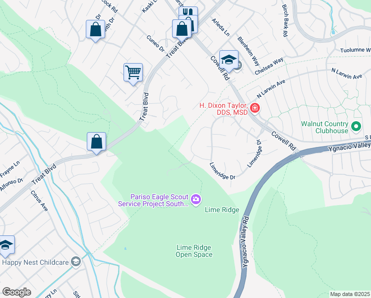map of restaurants, bars, coffee shops, grocery stores, and more near 1133 Fair Weather Circle in Concord