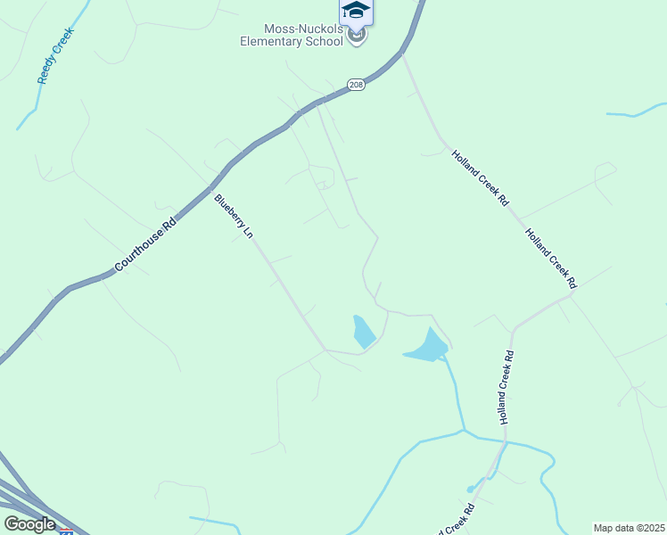 map of restaurants, bars, coffee shops, grocery stores, and more near 343 Blueberry Lane in Louisa