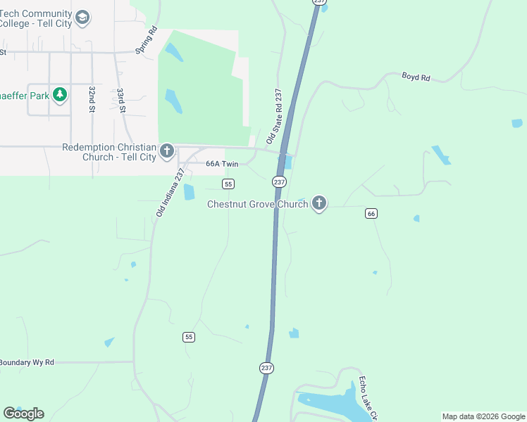 map of restaurants, bars, coffee shops, grocery stores, and more near 7498 Highway 237 in Tell City