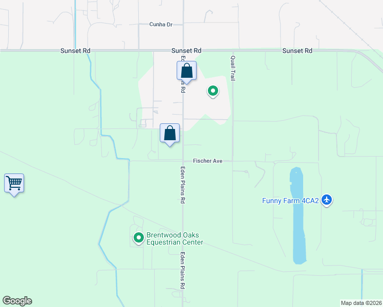 map of restaurants, bars, coffee shops, grocery stores, and more near 1600 Eden Plains Road in Brentwood